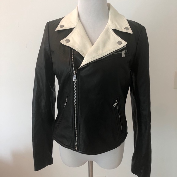 LAUREN 100% Leather Moto Jacket NWT - Picture 1 of 8